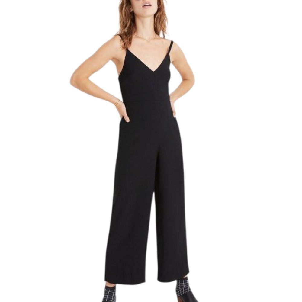 Madewell Black Sleeveless Thistle Cami Wide Leg Jumpsuit 8